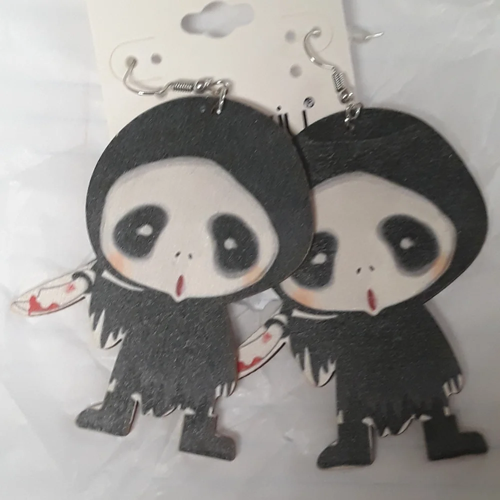 Halloween Spooky Panda Bear Earrings Goth Halloween Fall Jewelry NEW